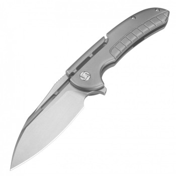 Artisan Cutlery Valor Folding Knife Gray Titanium Handle S35VN Drop Point Plain Edge Satin Finish 1850G-GY