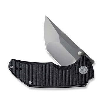 Civivi Thug 2 Folding Knife Black G10 Handle Nitro V Tanto Plain Edge Silver Bead Blast Finish C20028C-2