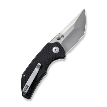 Civivi Thug 2 Folding Knife Black G10 Handle Nitro V Tanto Plain Edge Silver Bead Blast Finish C20028C-2
