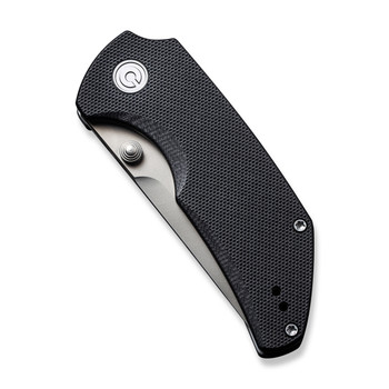 Civivi Thug 2 Folding Knife Black G10 Handle Nitro V Tanto Plain Edge Silver Bead Blast Finish C20028C-2