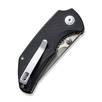 Civivi Thug 2 Folding Knife Black G10 Handle Nitro V Tanto Plain Edge Silver Bead Blast Finish C20028C-2