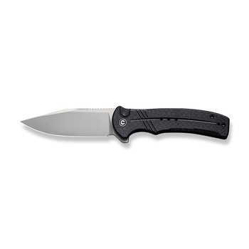 Civivi Cogent Folding Knife Black Micarta Handle 14C28N Clip Point Plain Edge Silver Bead Blast Finish C20038D-7