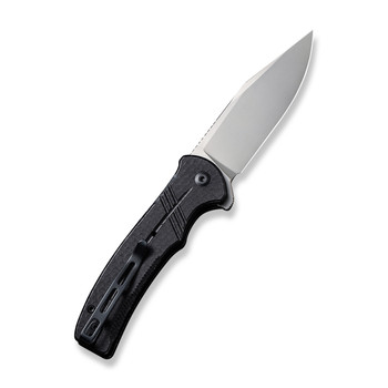 Civivi Cogent Folding Knife Black Micarta Handle 14C28N Clip Point Plain Edge Silver Bead Blast Finish C20038D-7