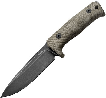 Lionsteel T5 Fixed Blade Knife Green Canvas Micarta Handle Niolox Plain Black Blade LST5BCVG