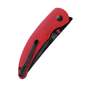 Kizer Chili Pepper Button Lock Folding Knife Red G10 Handle 154CM Plain Black Blade V3601C1
