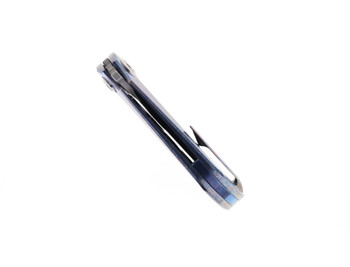 TwoSun Folding Knife Sabertooth Blue/Multi Color Titanium Handle M390 Plain Edge TS196 Color