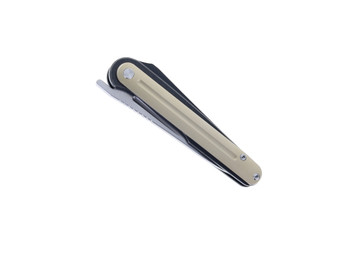 TwoSun Folding Knife Black Titanium/Copper Handle D2 Plain Edge TS372