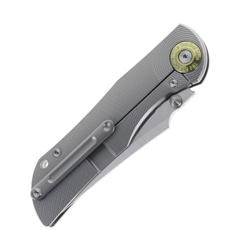 TwoSun Folding Knife Gray Titanium Handle Satin M390 Plain Edge TS269-M390-Satin