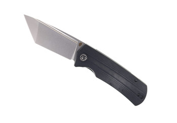 Petrified Fish Beluga Folding Knife Black G10 Handle K110 Tanto Plain Edge Stonewash Finish PF-P01T-DW