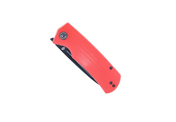 Petrified Fish Beluga Folding Knife Red G10 Handle K110 Tanto Plain Black Blade PF-P01T-RDW