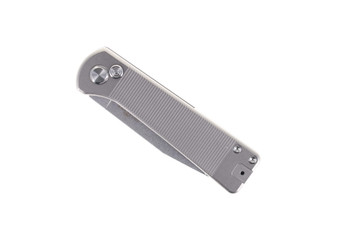 TwoSun Button Lock Pocket Knife Titanium Handle Plain Edge D2 Plain Edge TS358