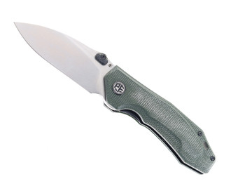 Petrified Fish Havrog Green Micarta Handle Thumb Stud Liner Lock Pocket Knife K110 Stonwashed Blade PF-P04 GRMW Petrified Fish Havrog Green Micarta Handle Thumb Stud Liner Lock Pocket Knife K110 Stonwashed Blade PF-P04 GRMW