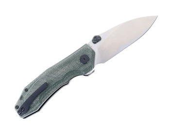 Petrified Fish Havrog Green Micarta Handle Thumb Stud Liner Lock Pocket Knife K110 Stonwashed Blade PF-P04 GRMW Petrified Fish Havrog Green Micarta Handle Thumb Stud Liner Lock Pocket Knife K110 Stonwashed Blade PF-P04 GRMW