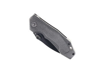 Petrified Fish Havrog Black Micarta Handle Thumb Stud Liner Lock Pocket Knife K110 Black/Stonwashed Blade PF-P04 DMDW