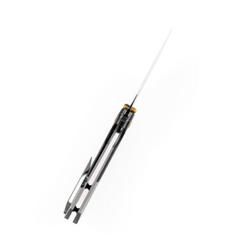 Kansept Fenrir Folding Knife Shredded Carbon Fiber/Titanium Handle S35VN Plain Black Blade K1034A1