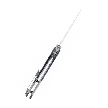 Kansept Fenrir Folding Knife Black/Blue G10/Titanium Handle S35VN Plain Edge Stonewash Finish K1034A3