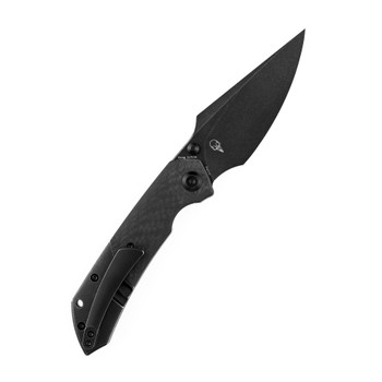 Kansept Fenrir Folding Knife Twill Carbon Fiber/Black Titanium Handle S35VN Plain Black Blade K1034A4