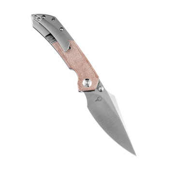 Kansept Fenrir Folding Knife Brown Micarta/Titanium Handle S35VN Plain Edge Satin Finish K1034A6