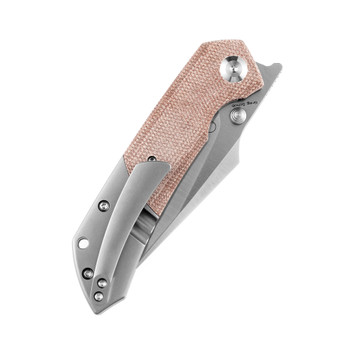 Kansept Fenrir Folding Knife Brown Micarta/Titanium Handle S35VN Plain Edge Satin Finish K1034A6