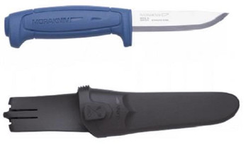 Mora Knives Basic 546 Fixed Blade Knife Blue Handle Plain Edge Sheath 12241