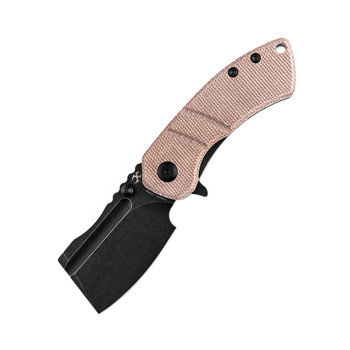 Discontinued Kansept Korvid M Folding Knife Brown Micarta Handle 154CM Plain Black Blade T2030A5