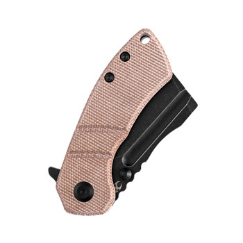 Discontinued Kansept Korvid M Folding Knife Brown Micarta Handle 154CM Plain Black Blade T2030A5