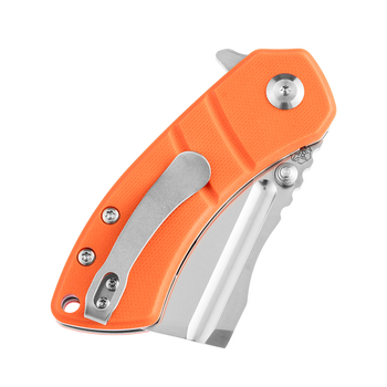 Discontinued Kansept Korvid M Folding Knife Orange G10 Handle 154CM Plain Edge Satin Finish T2030A6