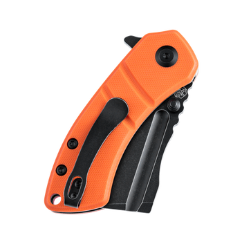 Discontinued Kansept Korvid M Folding Knife Orange G10 Handle 154CM Plain Black Blade T2030A7