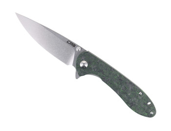 WMK Exclusive CJRB Large Feldspar Flipper Green Fat Carbon Handle