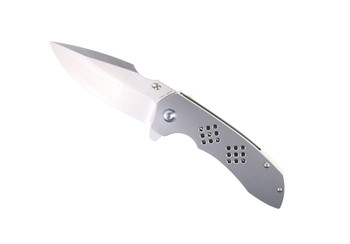 Kansept Entity Folding Knife Bead Blast Titanium Handle S35VN Plain Edge Satin Finish K1036A1