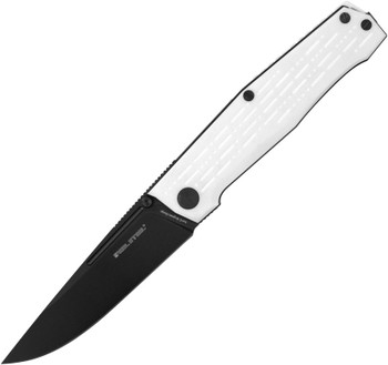 Real Steel Rokot Folding Knife White G10 Handle N690 Plain Black