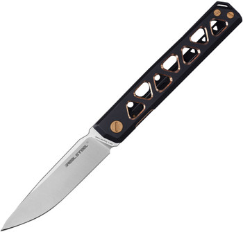 Real Steel Burns Folding Knife Black/Gold Titanium Handle VG-10