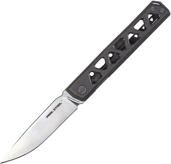 Real Steel Burns Folding Knife Black Titanium Handle VG-10 Plain