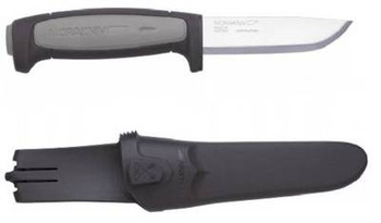 Mora Knives Robust Fixed Blade Knife Black & Gray Handle Plain Edge 12249