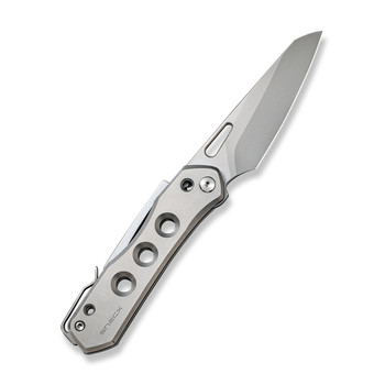 WE Vision R Folding Knife Gray Titanium Handle 20CV Reverse Tanto Plain Edge Silver Bead Blast Finish WE21031-1 WE Vision R Folding Knife Gray Titanium Handle 20CV Reverse Tanto Plain Edge Silver Bead Blast Finish WE21031-1