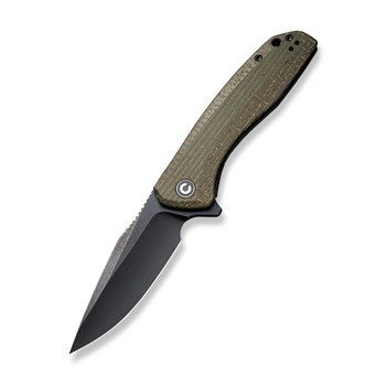 Civivi Baklash Folding Knife Green Coarse Micarta Handle 9Cr18MoV Drop Point Plain Edge Black Stonewash Finish C801K Civivi Baklash Folding Knife Green Coarse Micarta Handle 9Cr18MoV Drop Point Plain Edge Black Stonewash Finish C801K