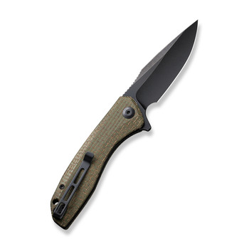 Civivi Baklash Folding Knife Green Coarse Micarta Handle 9Cr18MoV Drop Point Plain Edge Black Stonewash Finish C801K Civivi Baklash Folding Knife Green Coarse Micarta Handle 9Cr18MoV Drop Point Plain Edge Black Stonewash Finish C801K
