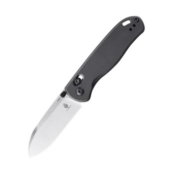 Kizer Drop Bear Folding Knife Gray Aluminum Handle 154CM Plain Edge Satin Finish V3619C1