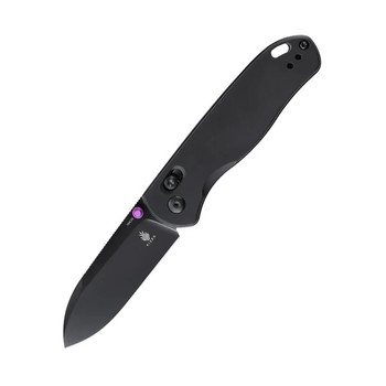 Kizer Drop Bear Folding Knife Black Aluminum Handle 154CM Plain Black Blade V3619C2