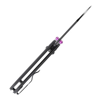 Kizer Drop Bear Folding Knife Black Aluminum Handle 154CM Plain Black Blade V3619C2