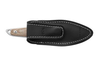 MKM MAKRO 1 Fixed Blade Knife Natural Micarta Canvas Handle M390 Drop Point Plain Edge Stonewash Finish M01-NC