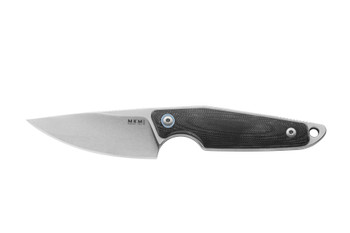 MKM MAKRO 1 Fixed Blade Knife Black G10 Handle M390 Drop Point Plain Edge Stonewash Finish MA01-GBK