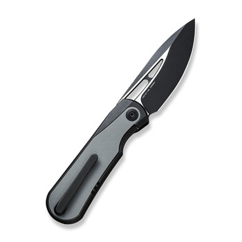 WE Baloo Flipper Folding Knife Black/Gray Titanium/G10 Inlay Handle 20CV Drop Point Plain Edge Black/Satin Flat Finish WE21033-1