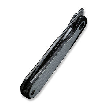 WE Baloo Flipper Folding Knife Black/Gray Titanium/G10 Inlay Handle 20CV Drop Point Plain Edge Black/Satin Flat Finish WE21033-1