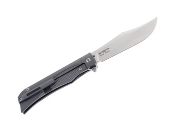 TwoSun Folding Knife Black Titanium Handle M390 Clip Point Plain Edge TS332-CF