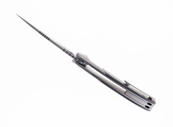 TwoSun Folding Knife Carbon Fiber/Titanium Handle N690 Plain Edge Sand Bolster TS340-SAND