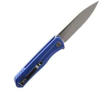 Petrified Fish Folding Knife Blue G10 Handle D2 Plain Edge Satin Finish PF-818-BS