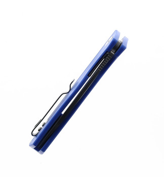 Petrified Fish Folding Knife Blue G10 Handle D2 Plain Edge Satin Finish PF-818-BS