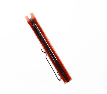 Petrified Fish Folding Knife Orange G10 Handle D2 Plain Edge Satin Finish PF-818OW