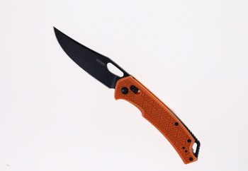 SRM Folding Knife Orange FRN Handle 8Cr13MoV Plain Edge Brush Finish SRM9201-PJ